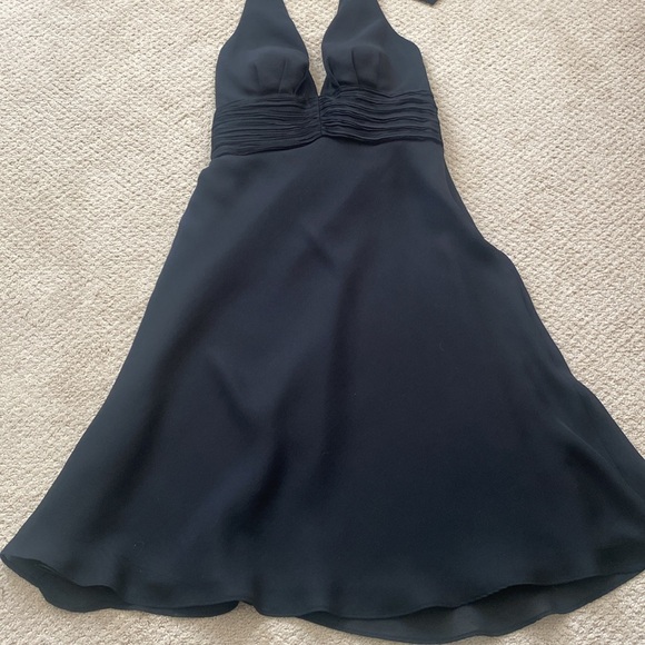 LYNDIA Midi Black Dress Size 2 Tie Neck Open Back Cocktail Party New Years - Picture 3 of 12